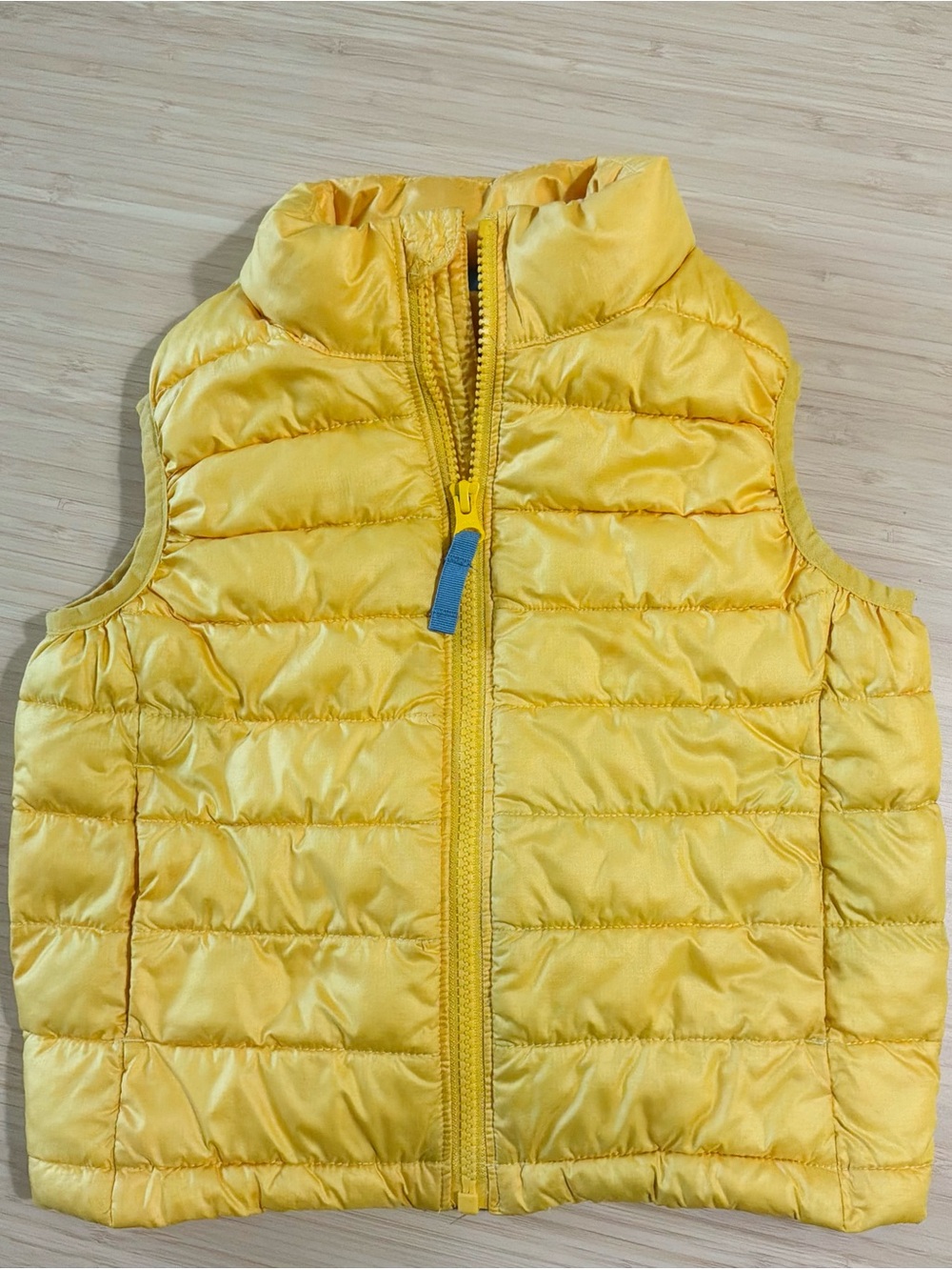Primary Bright Yellow Quilted Puffer Vest for Kids 4/5